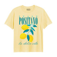 Italian Lemons Short Sleeve Crop Tee, Medium