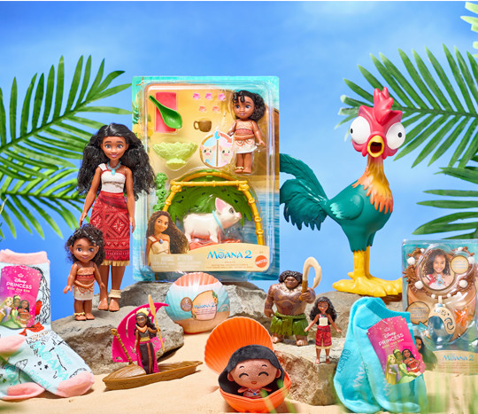 Dolls and toys from the new Moana 2 Disney movie available at pOpshelf.