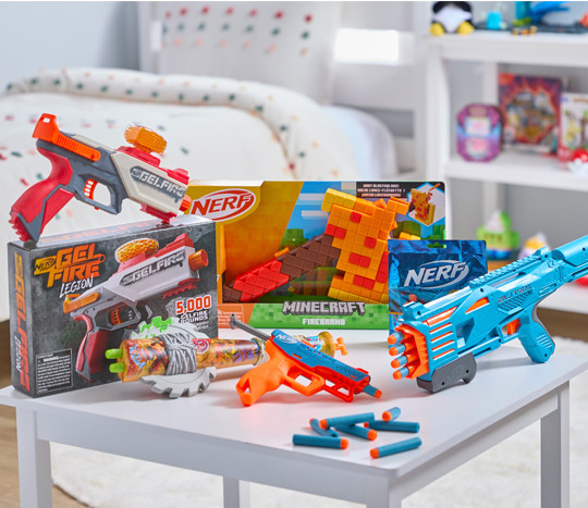 Nerf blasters and Nerf dart refills available at pOpshelf