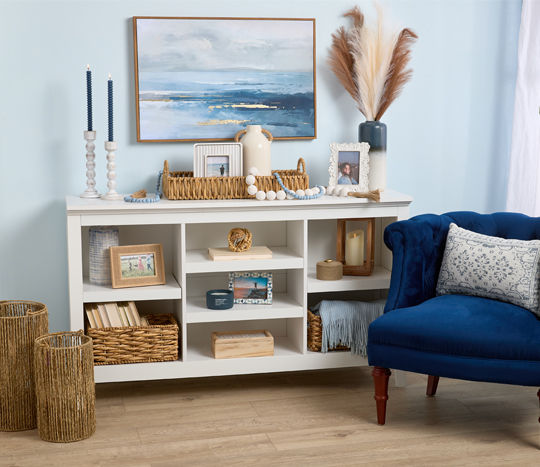 New neutrals decor collection: natural lanterns, wall hangings in multiple sizes, cansles, pillows, throw, vases & more.