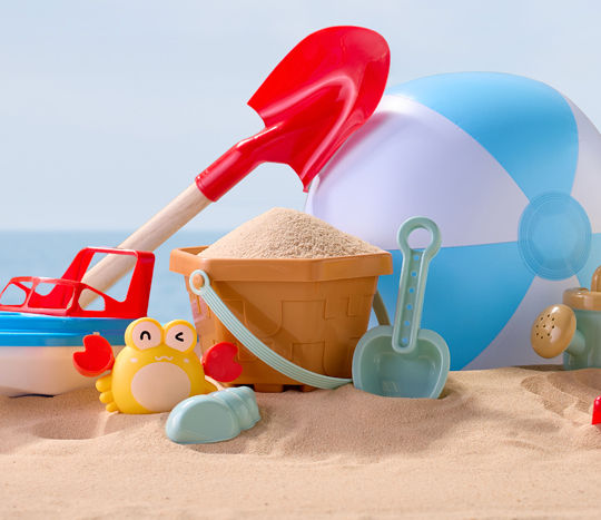 Sand pails, sand shovels, beach balls, sand toys, and water toys from pOpshelf.