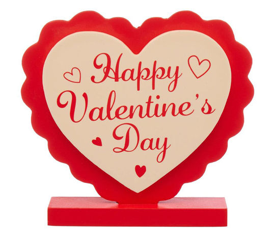 'Happy Valentine's Day' Wood Heart Decor