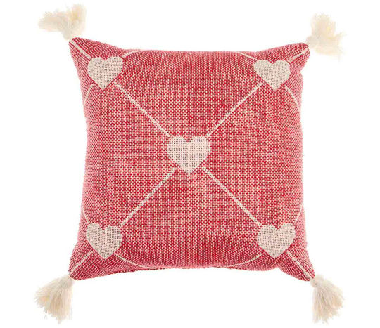Red Woven Heart Pillow