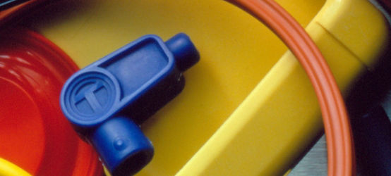 Various Silastic silicone rubber products. High Consistency Rubber/HCR. Gaskets, nose cup or air mask, hose, o-ring, spark plug boot. Silastic Silicone Rubber STI Siliastic Base Selector Guide