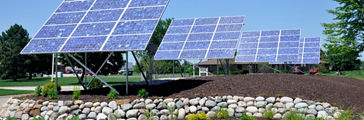 Solar panels at the Freeland Solar Applications Center.