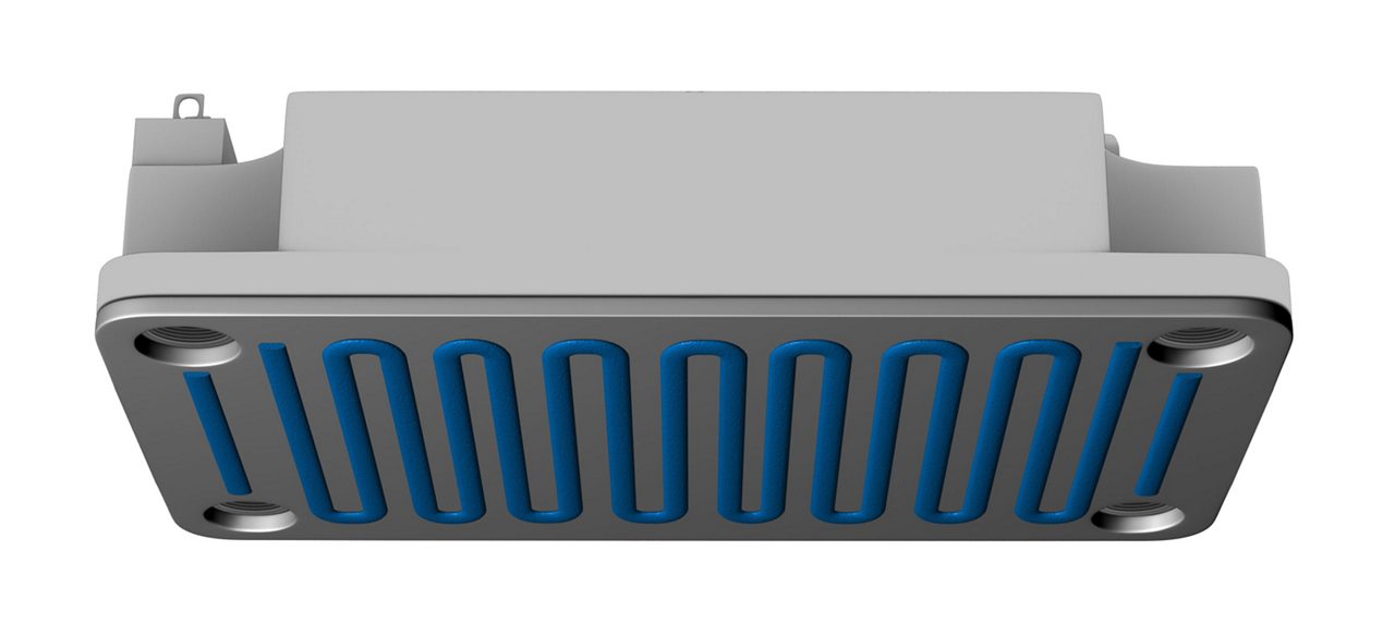 IGBT rendering demonstrating dispensable thermal pad isolated on a white background