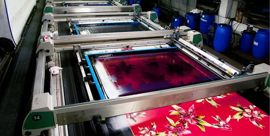 Textile printing in a factor
