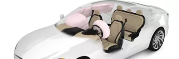 Car showing the safety and airbag system