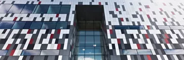 Facade of the ICE Krakow Kongress Centre in Krakow, Poland.