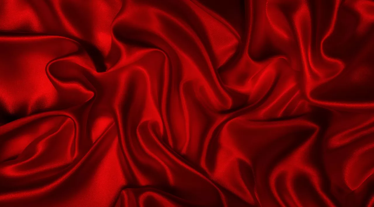 shiny silk red rich ripple satin