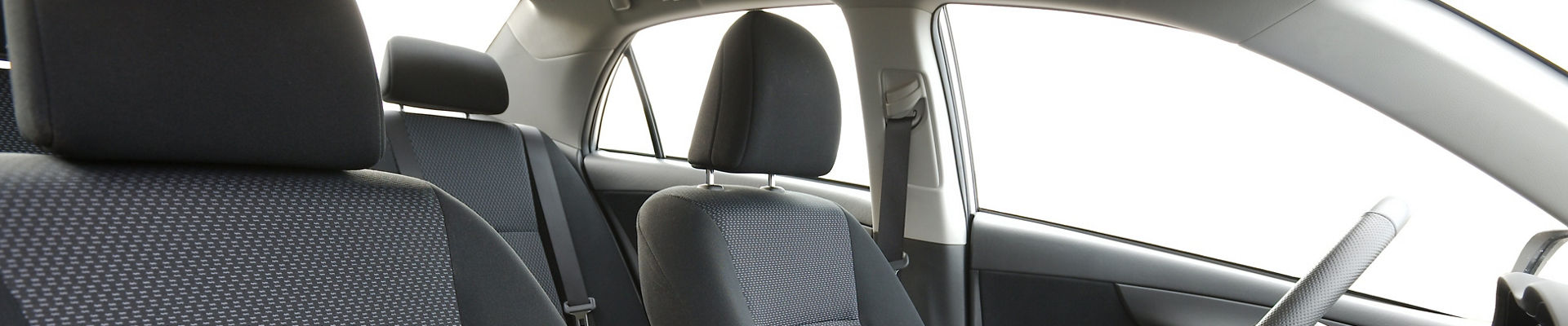 Black car interior with foam seats