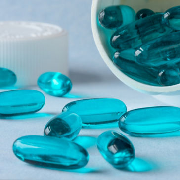 Cápsulas de pílulas de gel azuis