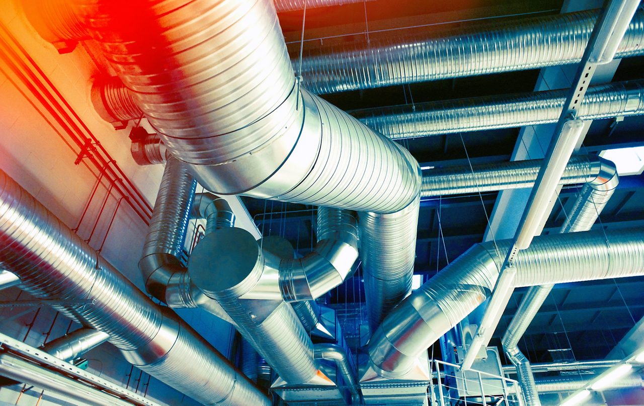 Sistema de tuberías de ventilación industrial