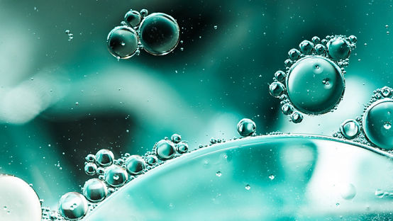 Liquid green bubbles