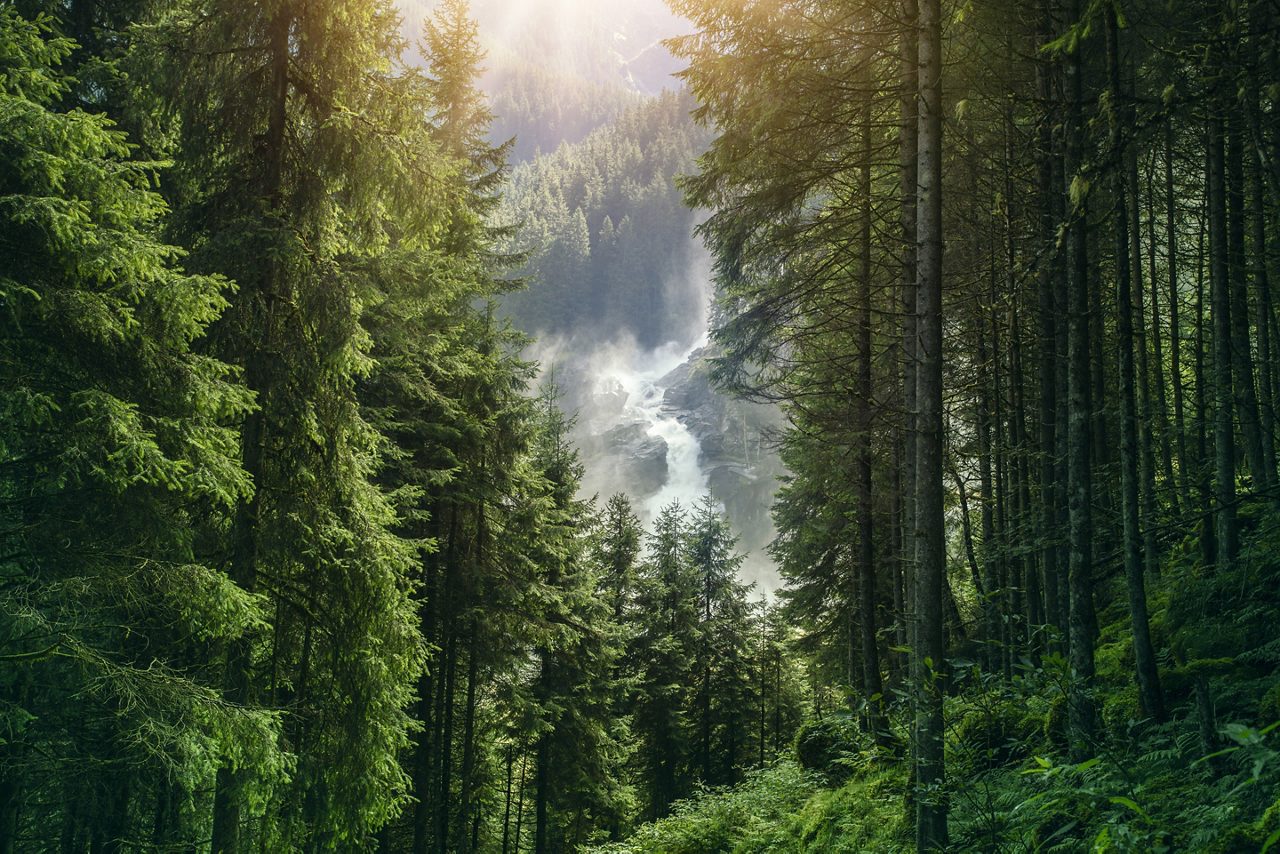 The Krimml Waterfalls in the High Tauern National Park, the highest waterfall in Austria