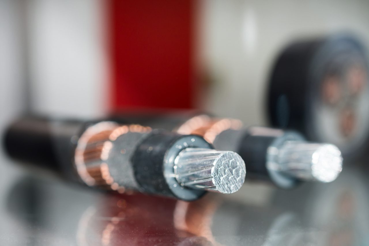 Cross-section of a low voltage power cable  