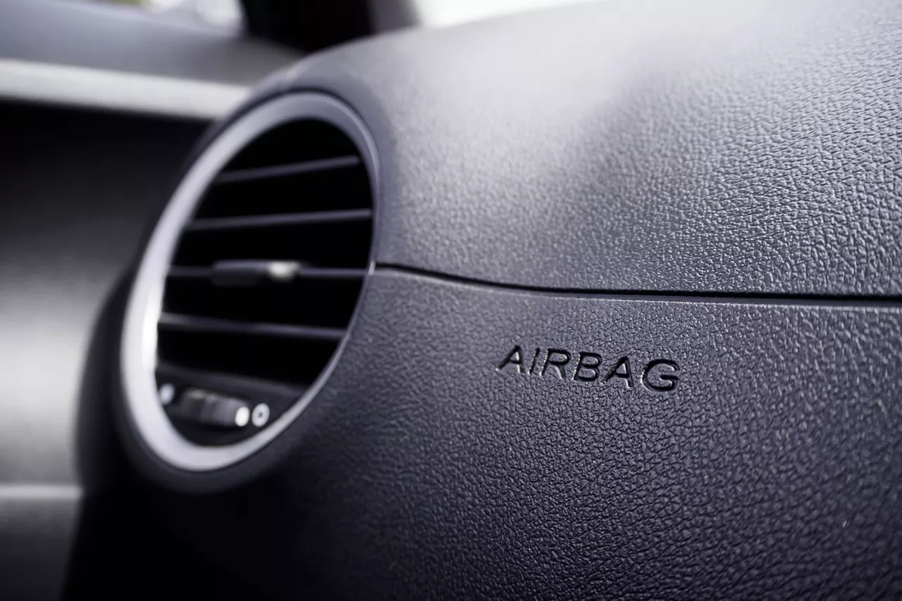 Safety airbag sign in the car