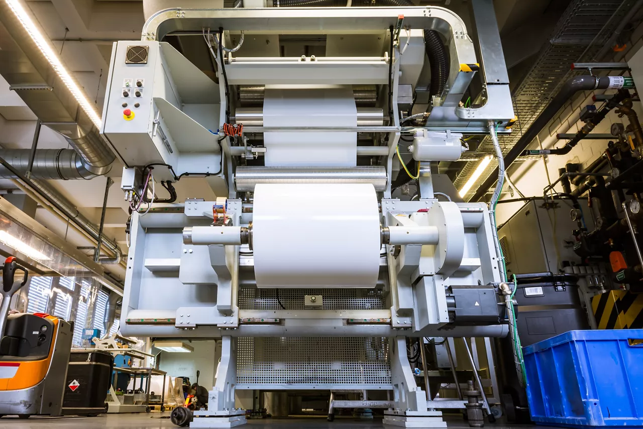 Paper roll on manufacturing equipment