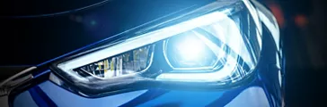 Modern blue car xenon headlight