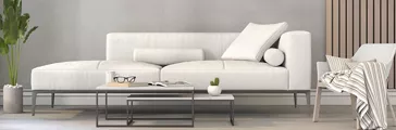 Modern gray and white living room design
