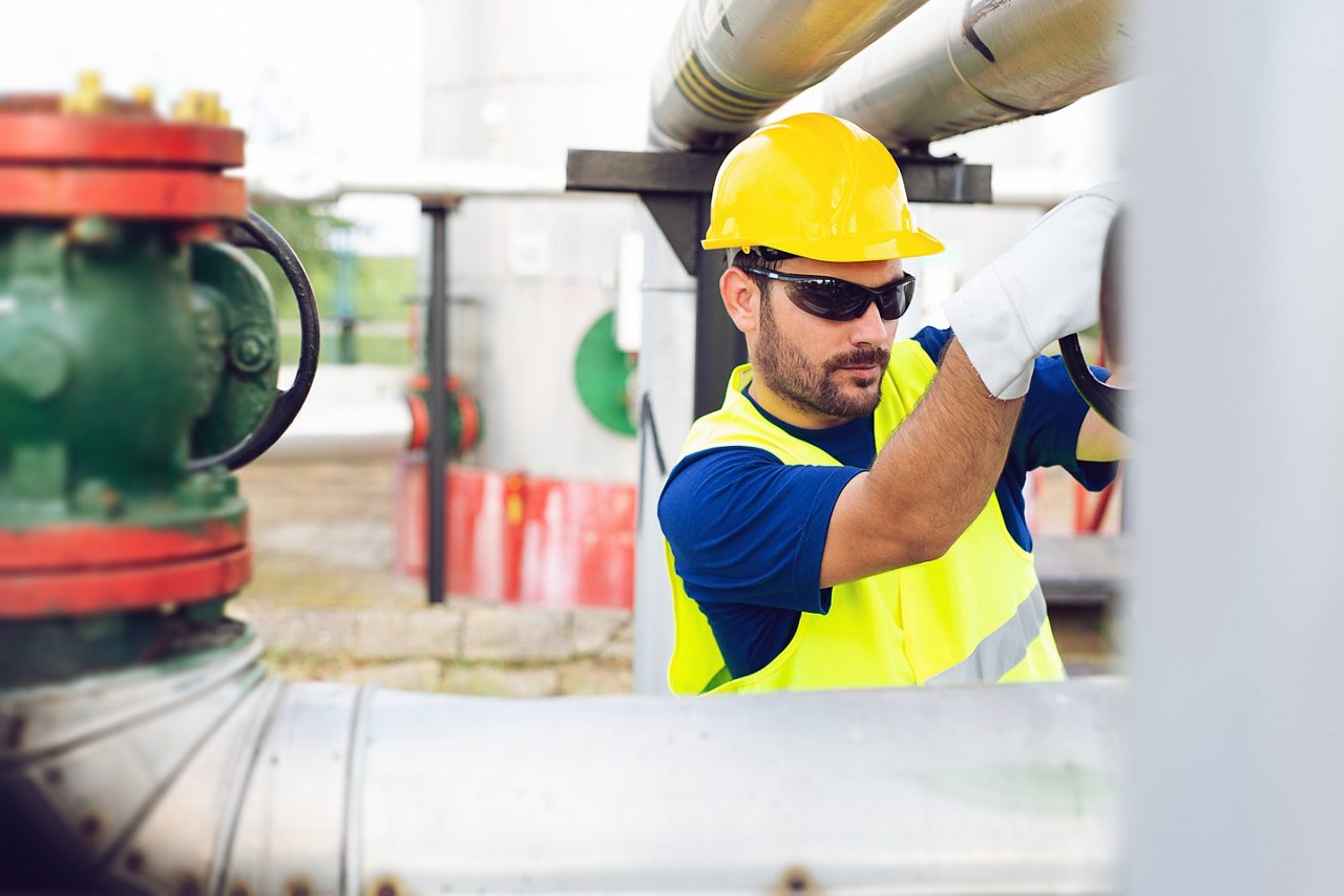 Man working on machine