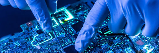 close up of nano electronic technology board