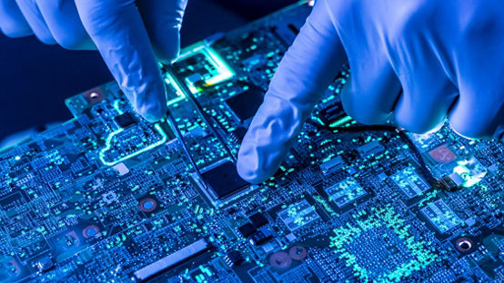 close up beautiful nano electronic technology board