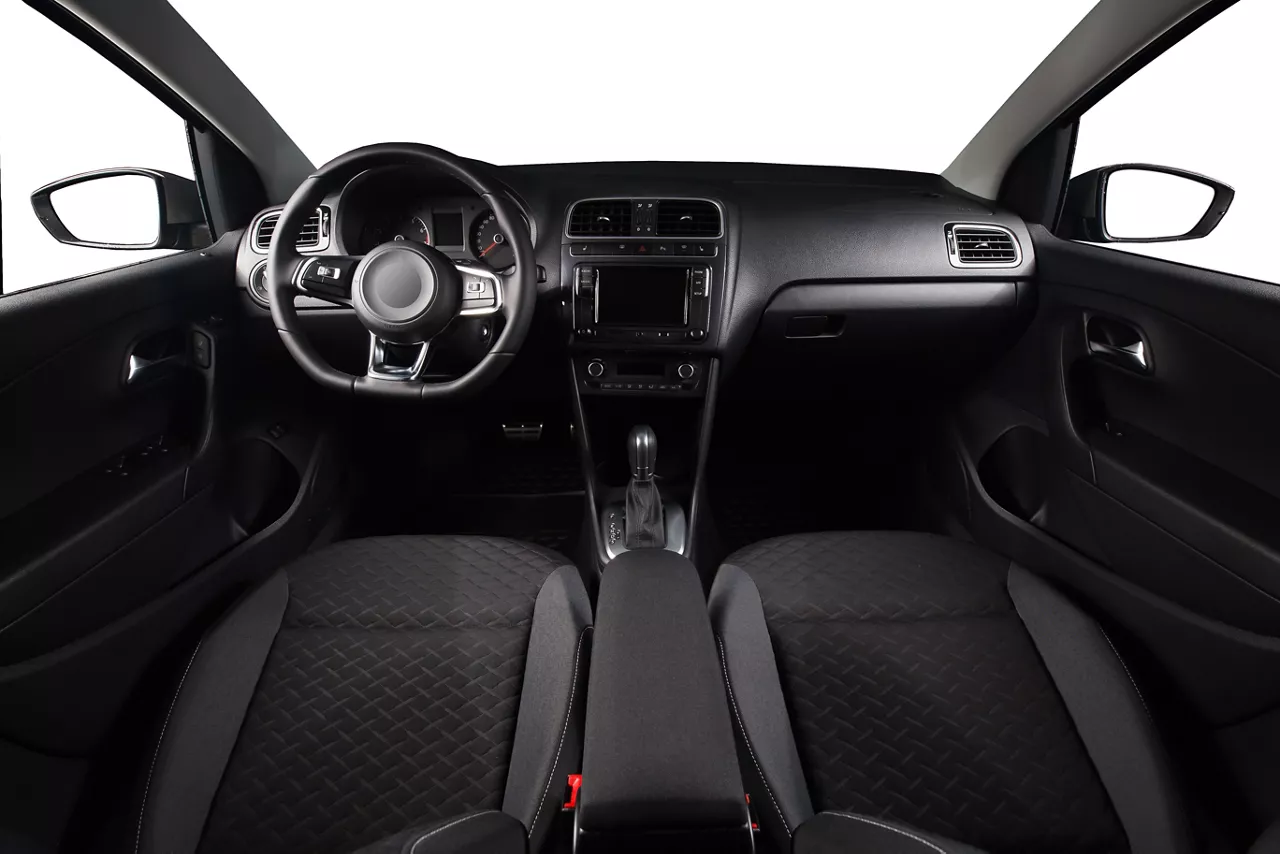 Car black interior isolated.