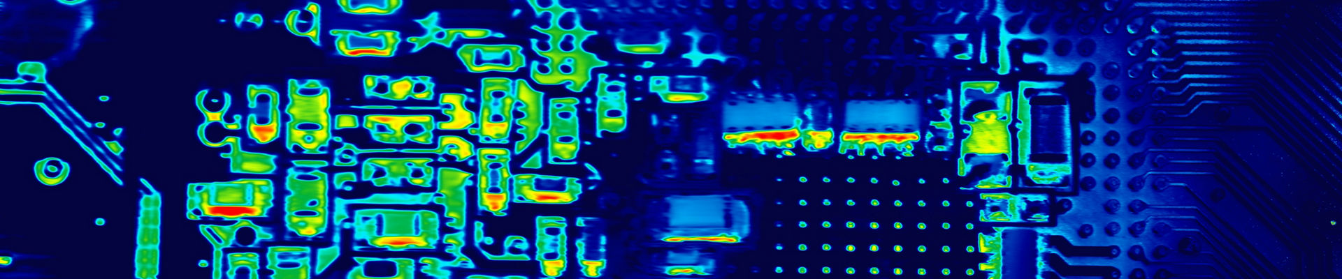 Infrared image of an electronic printed circuit board