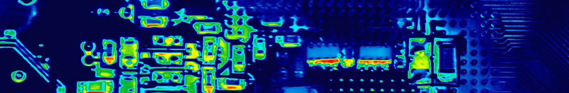 Imagem infravermelha de um circuito eletrônico