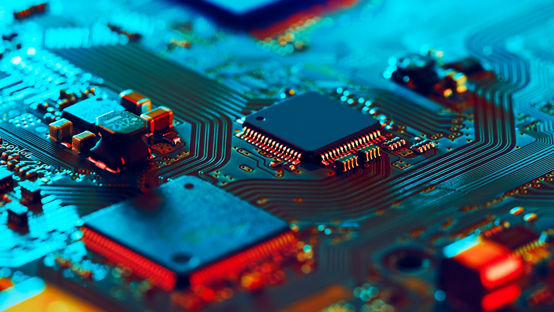 Electronic circuit board close up