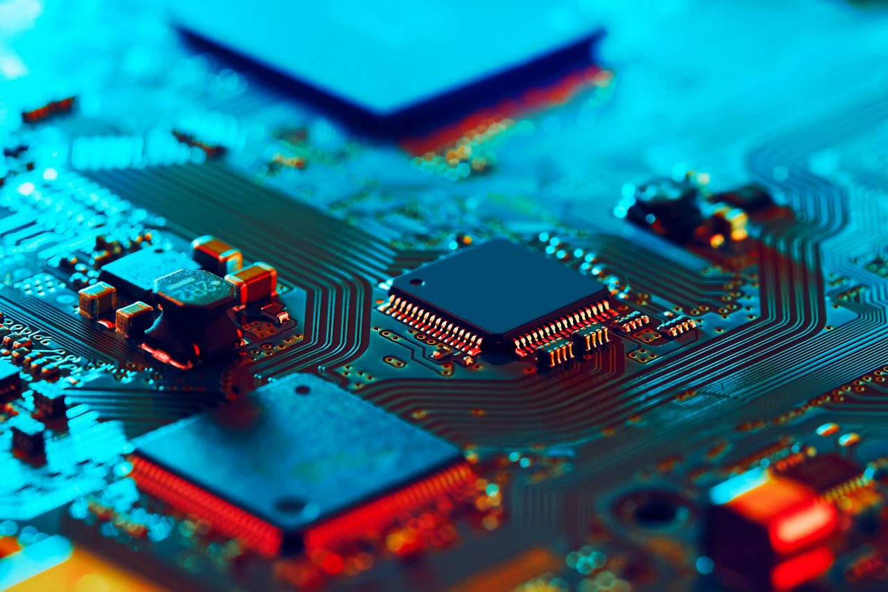 Electronic circuit board close up