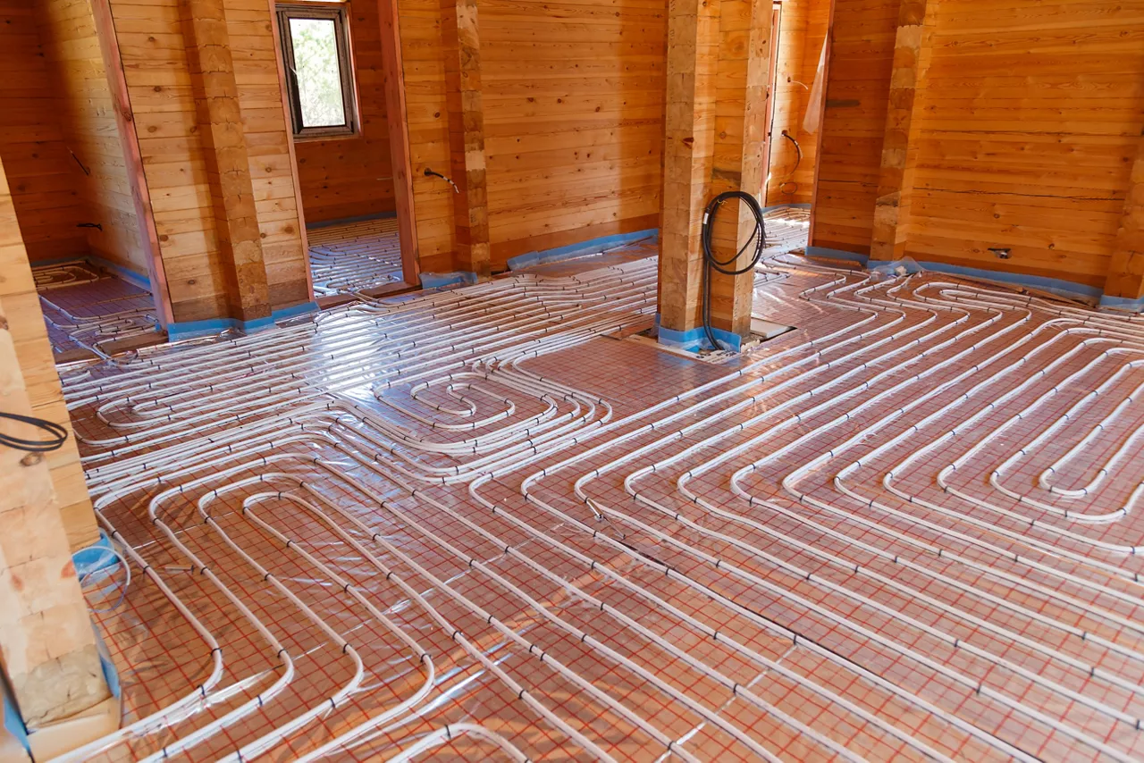 Underfloor surface heating pipes