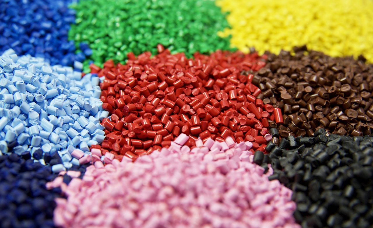 Colorful plastic pellets