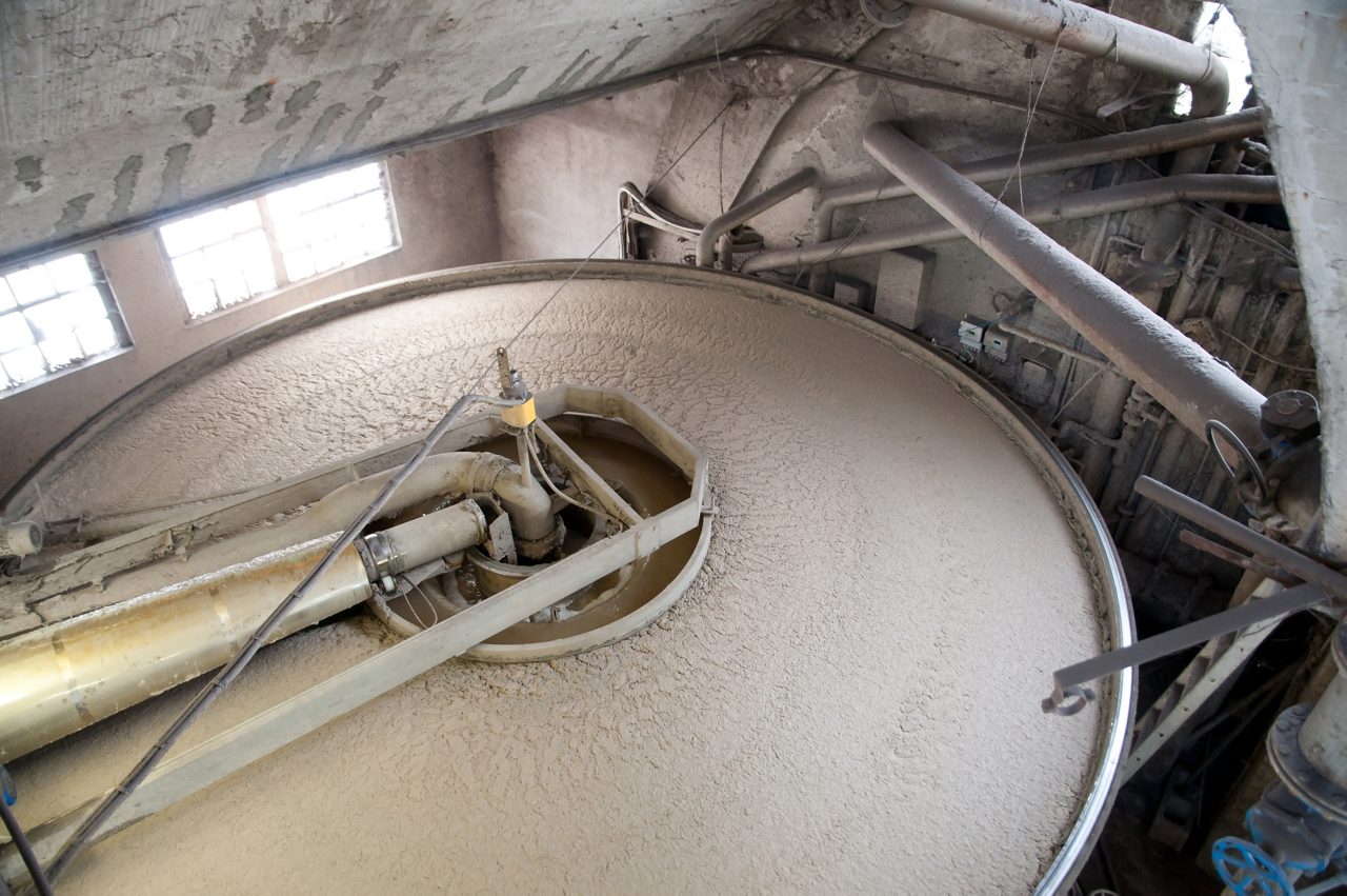 Top view of machine in paper and pulp mill