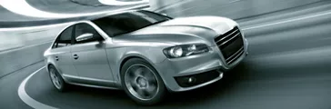 3d rendering of a brandless generic car in a tunnel with heavy motion blur