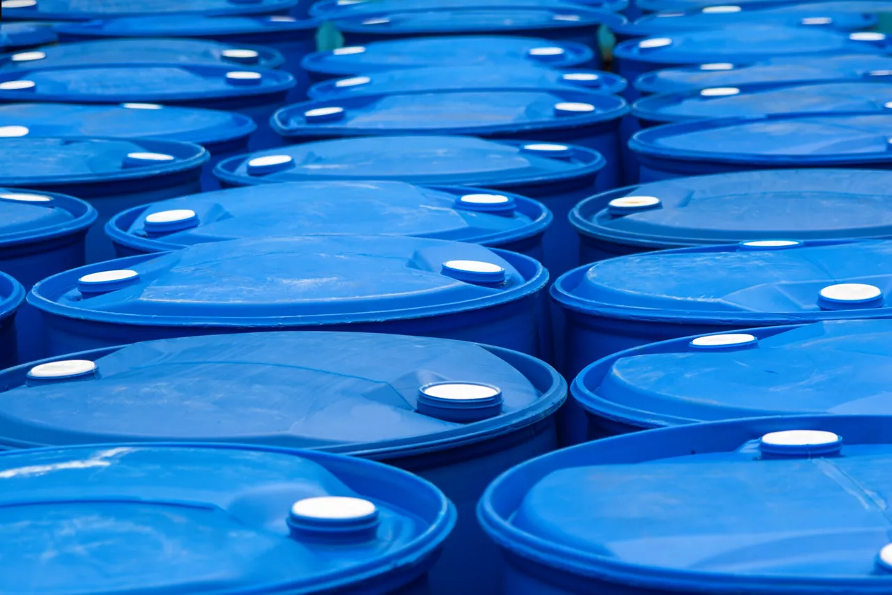 Chemical Plant, Plastic Storage Drums
