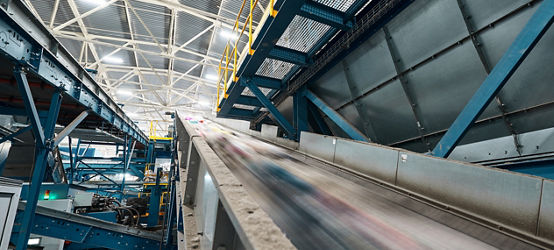 Conveyor lines at Mechanical Recycling Plant 
