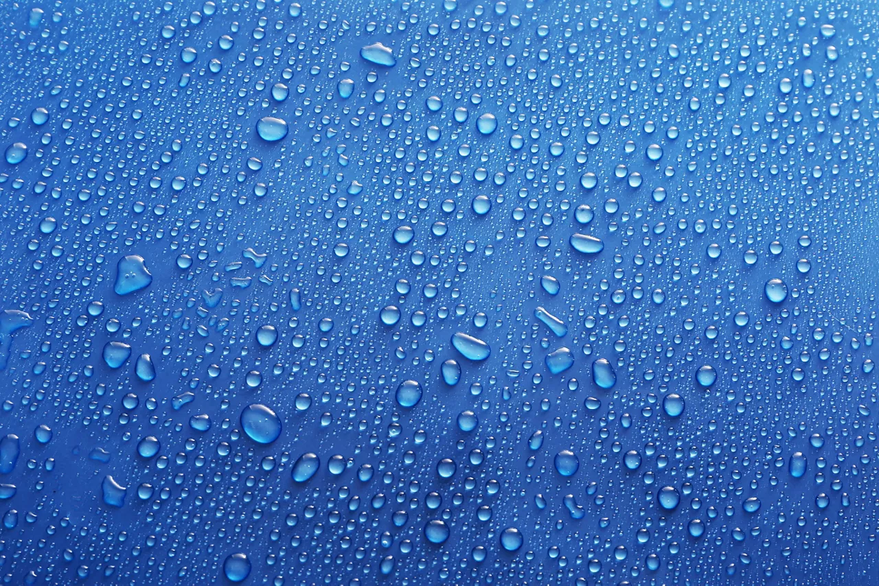 Waterdrops on blue background