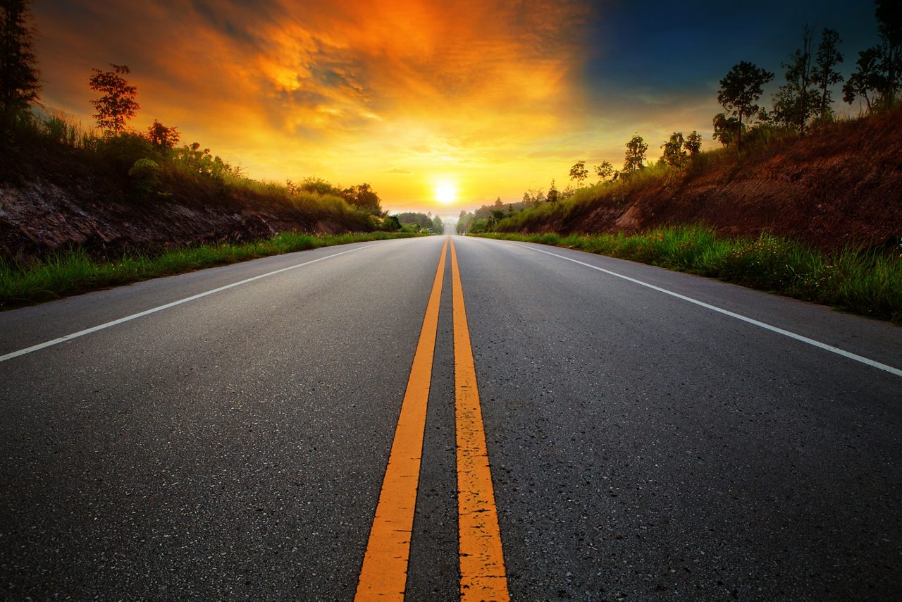 Freshly-paved asphalt road – residential