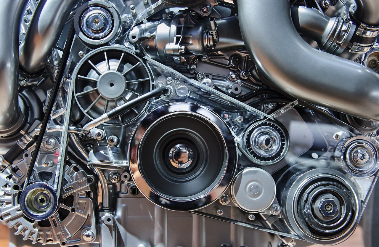 Closeup shot of a car engine