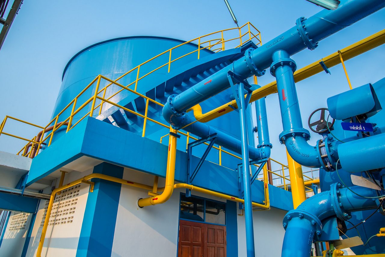 Water treatment plants of the Waterworks in Thailand.