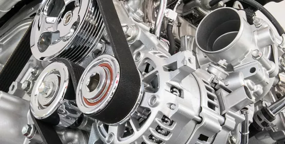 Car engine close-up, part of car engine