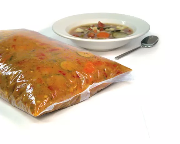 Soup bag with bowl and spoon 