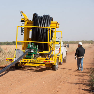 PE4710 water pipe installation in rural Texas towns