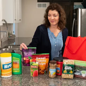 Variety of packaging on a counter 