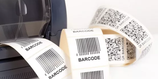 Barcodes on a sticker label