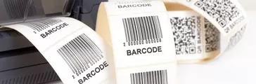 Barcode on a peel and stick label