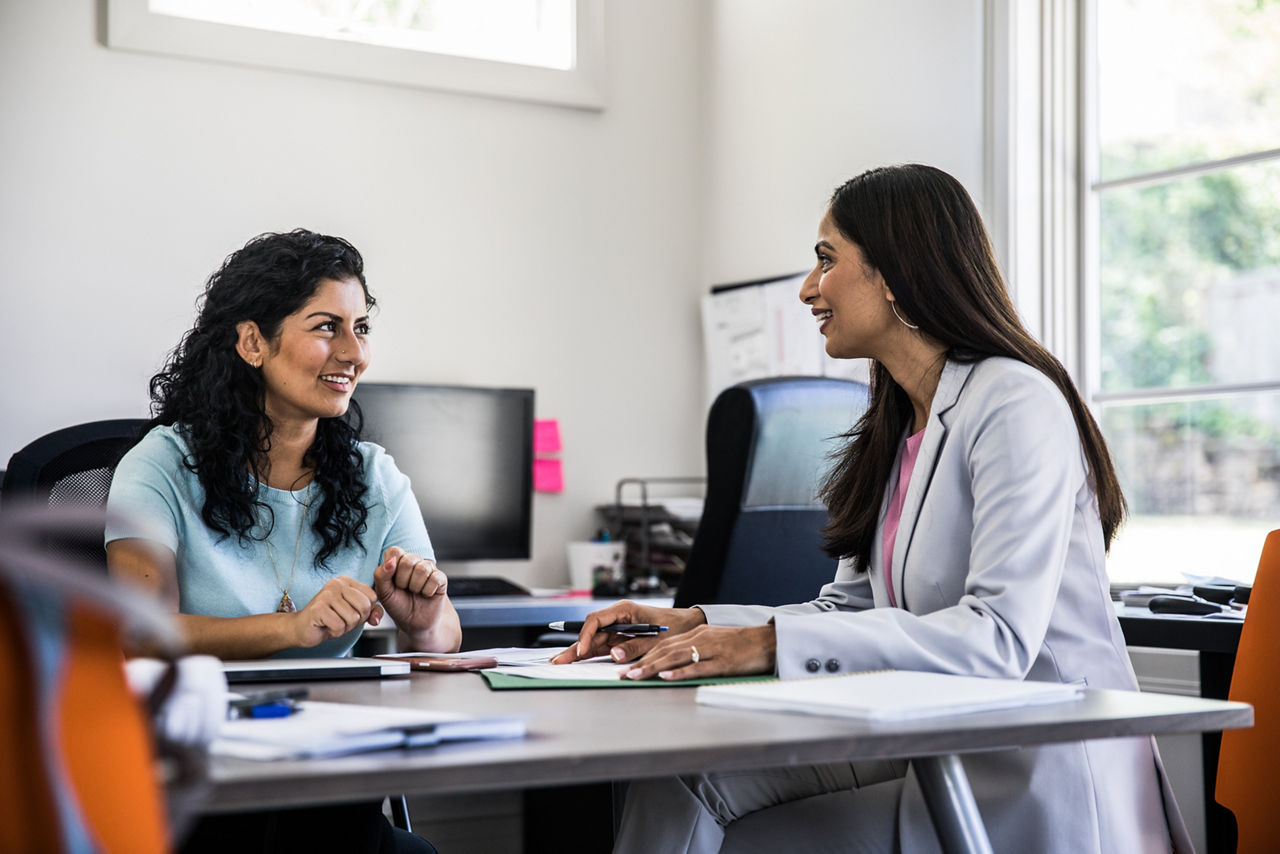 Women meeting in business office