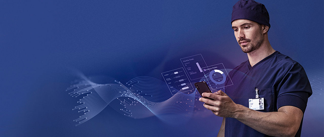 Heahtcare worker monitoring carestation insights analytics on a mobile application